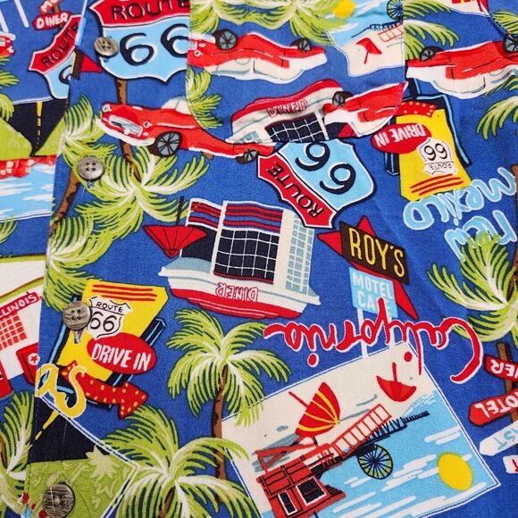 Route 66 Hawaiian Shirt Adult Size Small Arizona California Texas Cars Roys Mens - Picture 4 of 11